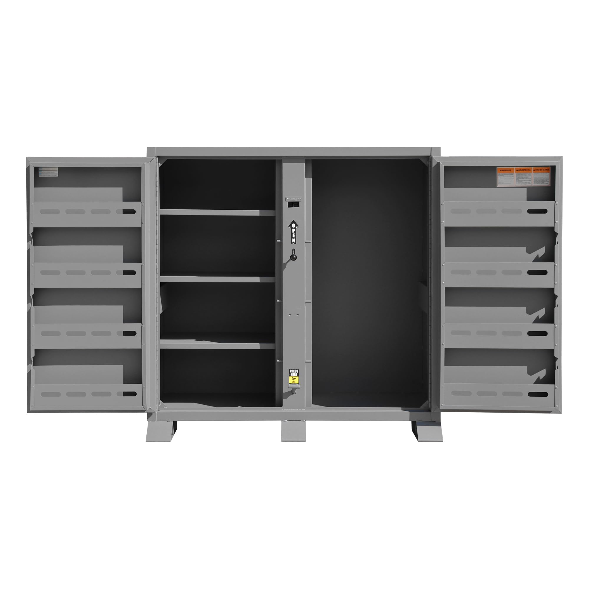 Durham Jobsite Storage Cabinet, 47.5 cu. ft, 14 Gauge Steel, 60 x 27-1/4 x 60-3/4, Gray