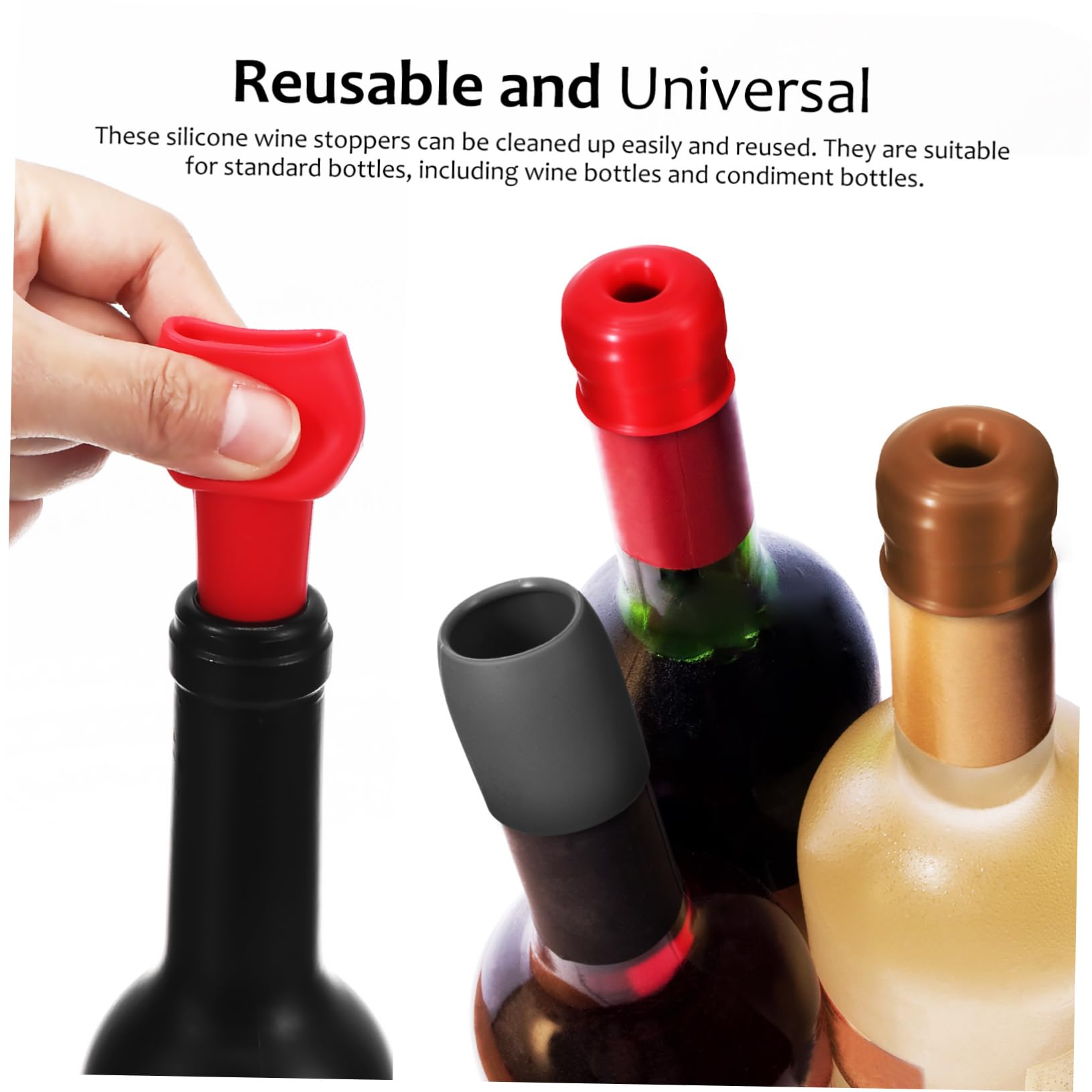 Amosfun 64 STK Weinverschluss aus Silikon weinprobe weinverkostung Getränkekorken Wiederverwendbare Weinkorken Weinstopper Weinflaschenverschlüsse aus Silikon Flaschenverschluss Kieselgel