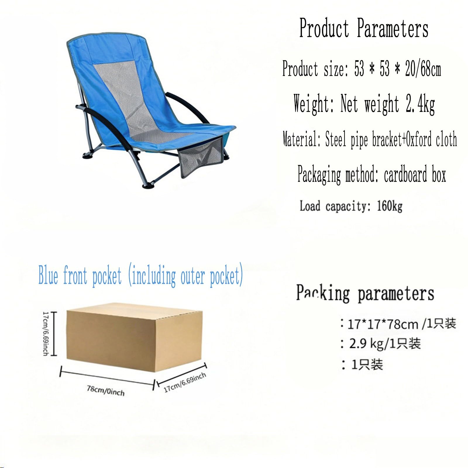 Chaise de Camping Pliable Surdimensionnée Portable avec Porte Gobelets et Accoudoirs Cadre Stable pour Extérieur Intérieur Camping Pêche Couleur Noir Gris C