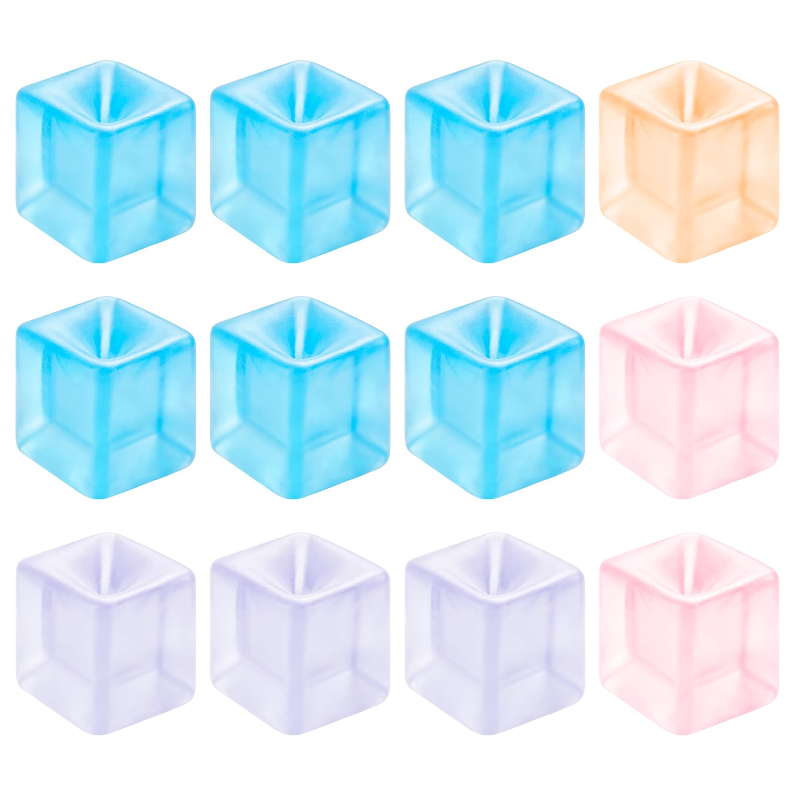 12 Pcs Mini Ice Cube Fidget Toys Soft Elastic Squeeze Sensory Stress Balls, Reusable Fidget Sensory Toys for Adults Anxiety Relief Relaxation(Assorted Colors)