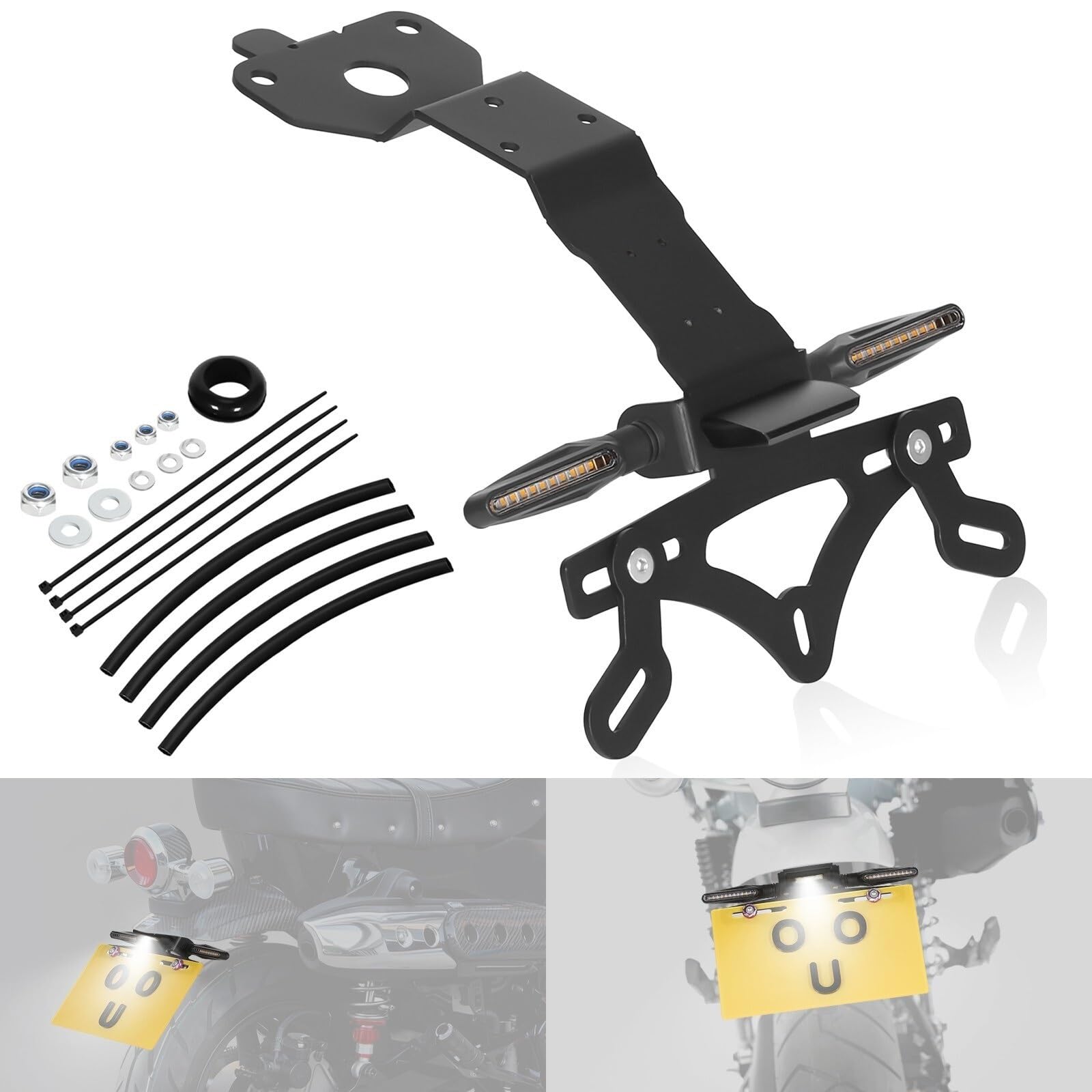 Rama na tablicę motocyklową Pasuje do Honda ST125 2022-2025 Eliminator błotnika ogon schludny kierunkowskaz(Licence Frame)