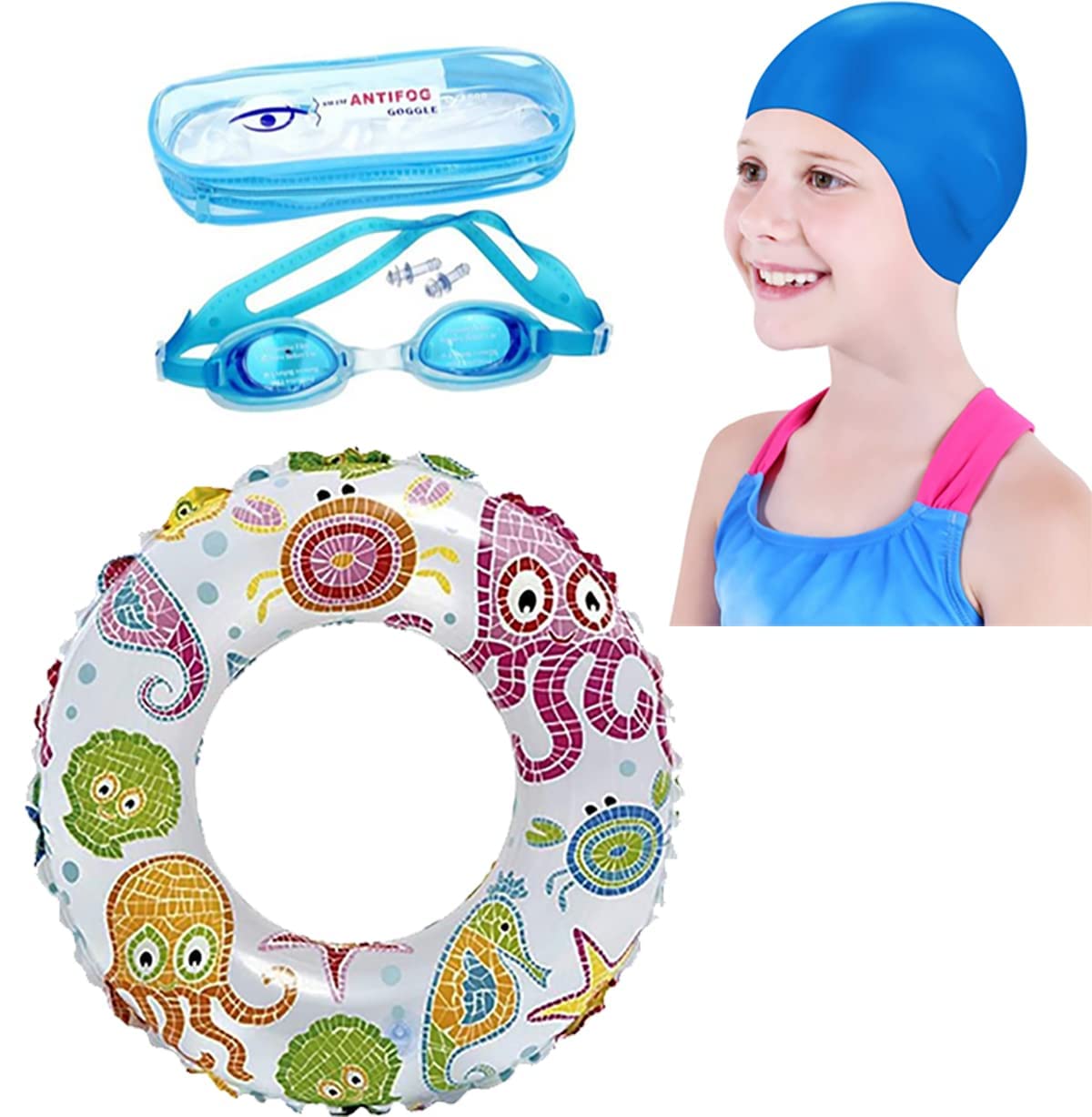 SHIFTER Swimming Set for Kids with Swimming Goggles, Cap and Swim Ring, Random Colors and Design; Suitable of 4-9 Years (Swim Ring + Goggles + Cap) (B0C5QXFTVG) Amazon Price History, Amazon Price Tracker