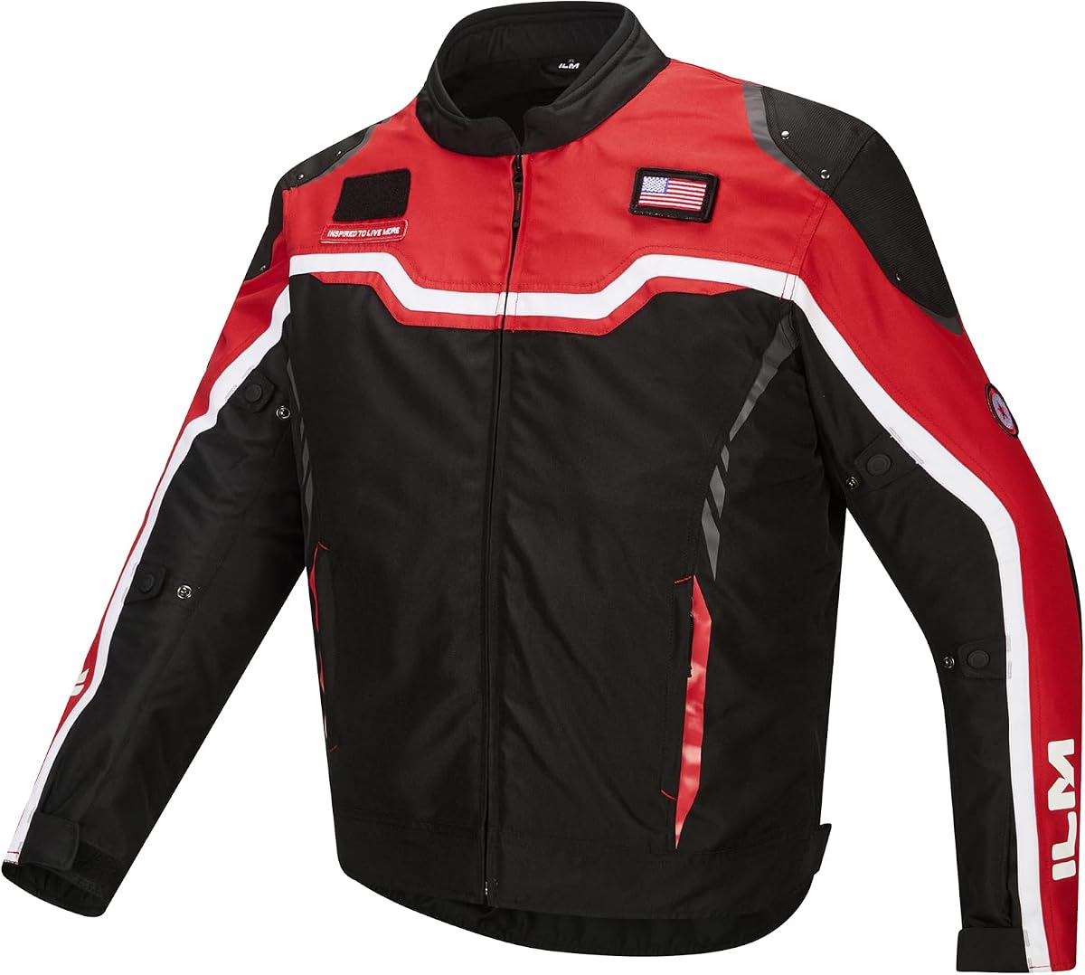 Chaqueta de moto hombre CE blindado forro impermeable desmontable JRC2-S | Armadura CE-2, Oxford 600D, Forro de malla/impermeable, Correas reflectantes, Uniones reforzadas, Parches personalizables, Invierno