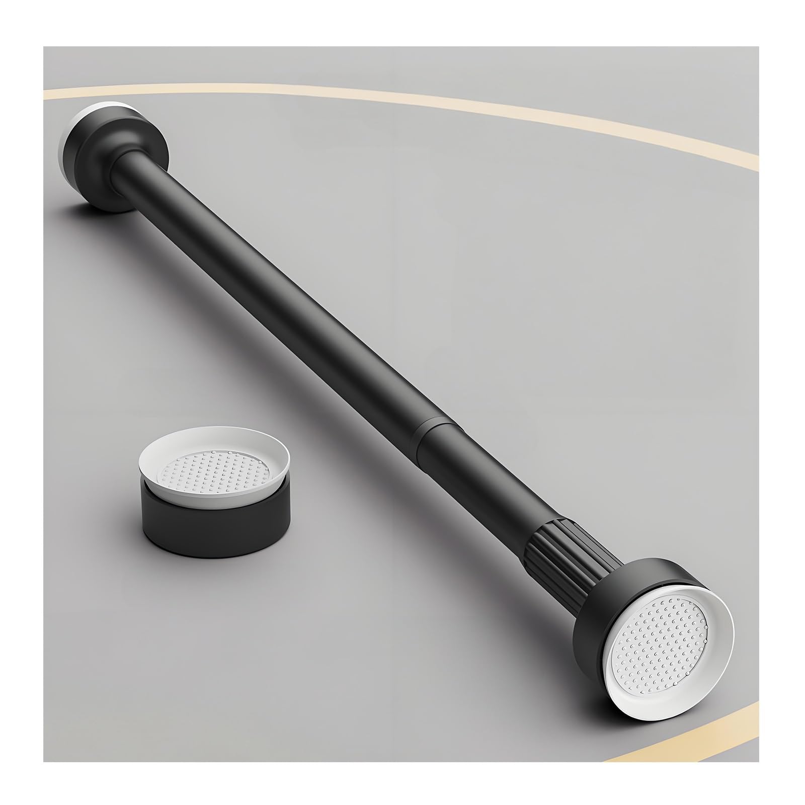 GLDYTVF Adjustable Tension Rod 35-250cm No Drill Curtain Rod Telescopic Shower Rod Expandable Curtain Pole for Bathroom Window Kitchen (Black 0.7-1.2m/28"-47")