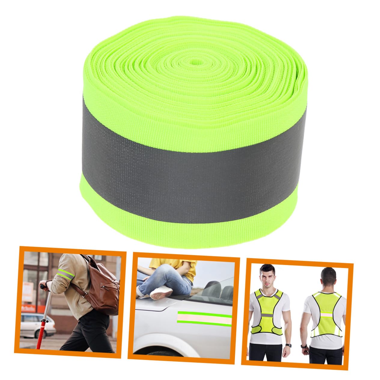 MAGICLULU 2 Striscia Riflettente per Cucire Nastro Sicurezza Alta Visibilità Fluorescente per Abbigliamento e Progetti Creativi