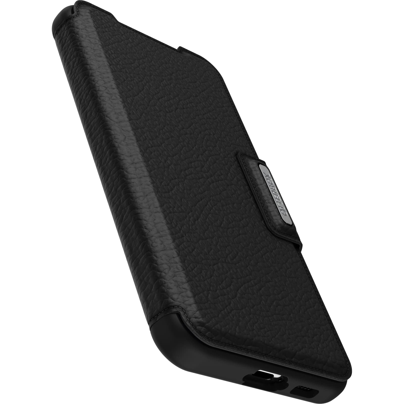 OtterBox Cover per Samsung Galaxy S23+ Strada, resistente a shock e cadute, vero cuoio, 2 slot carte di credito, testata 3x vs norme MIL-STD 810G, Nero, Senza Retail Package