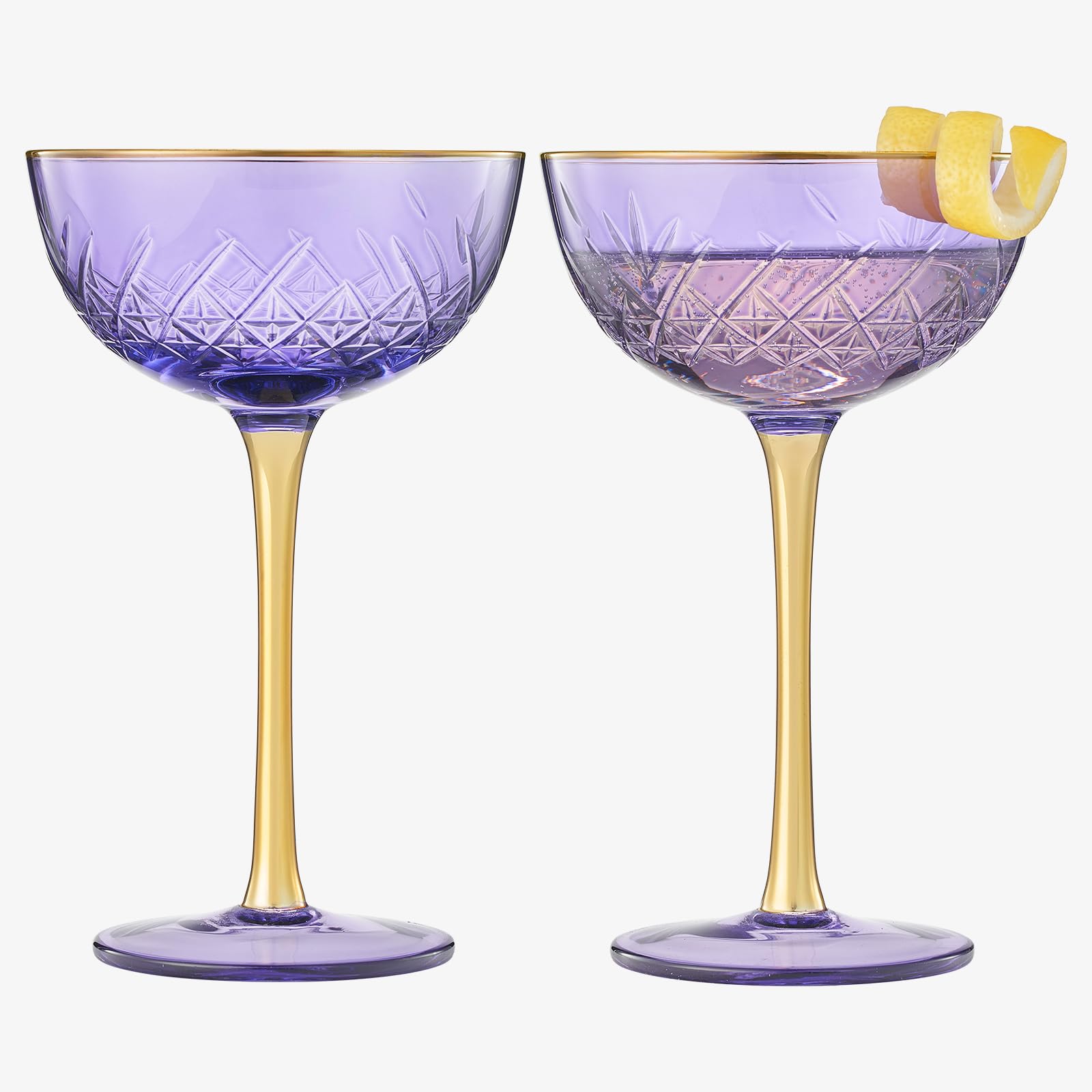 Verre à cocktail classique violet avec tiges pour soirée Sidecar