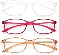 Vista 8 de AQWANO Blue Light Blocking Reading Glasses Women Men, Lightweight Flexible TR90 Computer Readers Unbreakable Cheaters Glasses