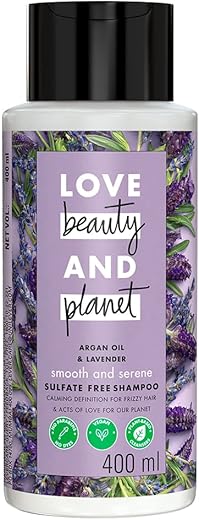 Love Beauty & Planet Argan Oil and Lavender Sulfate Free Smooth and Serene Shampoo|| No Parabens|| No Dyes|| 400ml