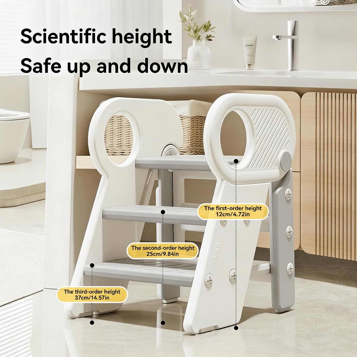 Taburete de inodoro plegable, taburete multifuncional y soporte para lavabo