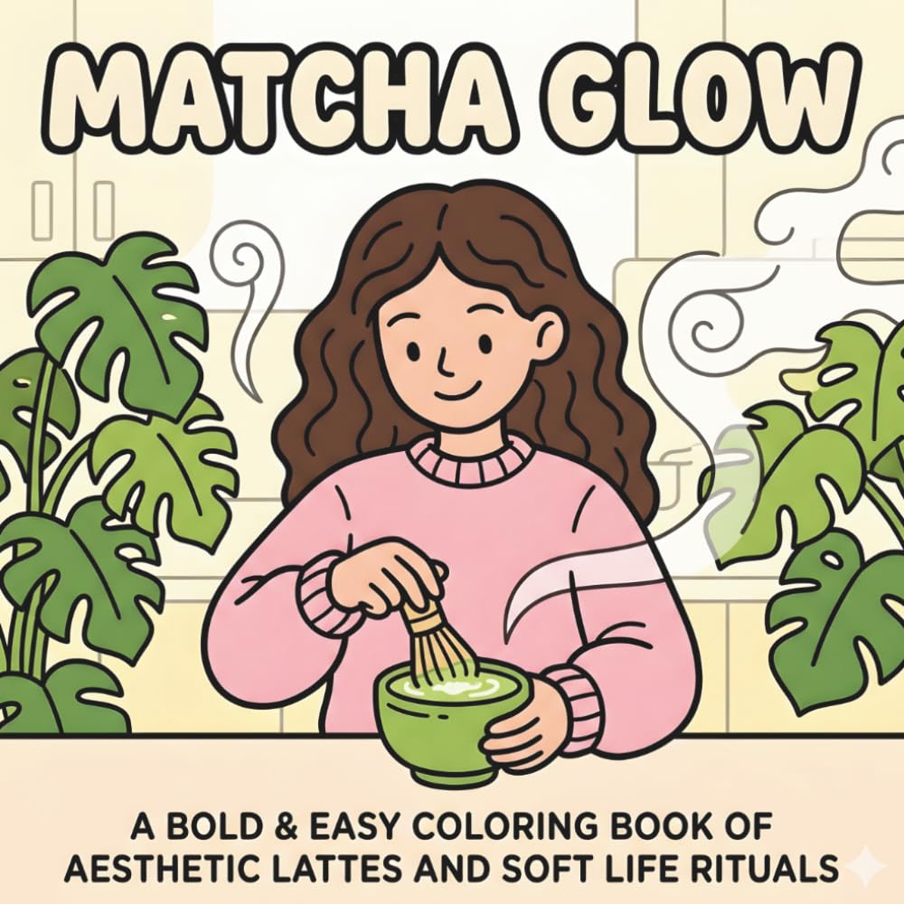 Cozy Matcha Glow: A Bold & Easy Coloring Book of Aesthetic Lattes and Soft Life Rituals