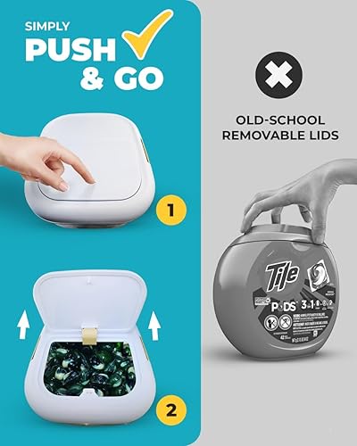 Miniatura 6 de Skywin Contenedor de cápsulas de lavandería  Contenedor de almacenamiento de cápsulas de lavandería para organización de lavandería, lavandería y