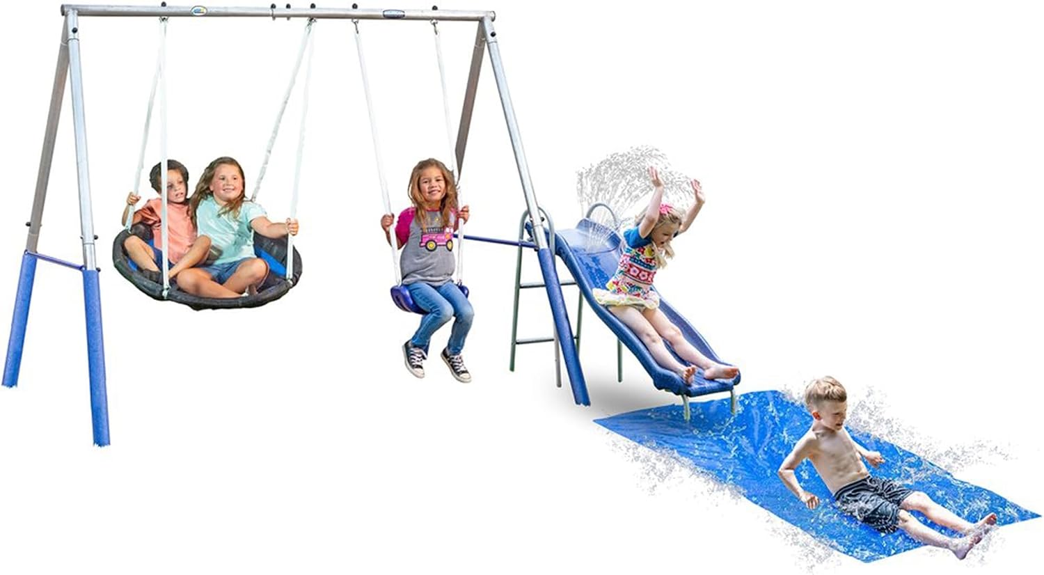 XDP Recreation Playtime Fun with Water Slide, Super Disc Swing and Swing Seat