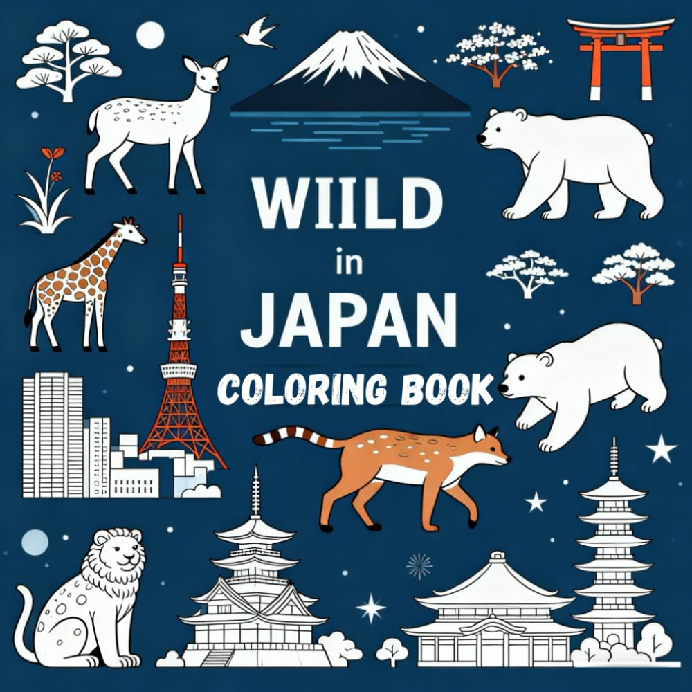 wild in Japan coloring book