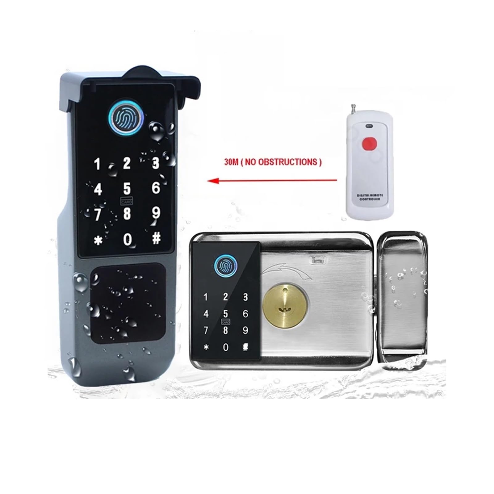 Serrure intelligente, Serrure Électronique Numérique For Porte De Jardin, Étanche, Avec Application Et Wi-Fi, Double Face, Empreinte Digitale, Carte À Code Verrouillage Par(A-1)