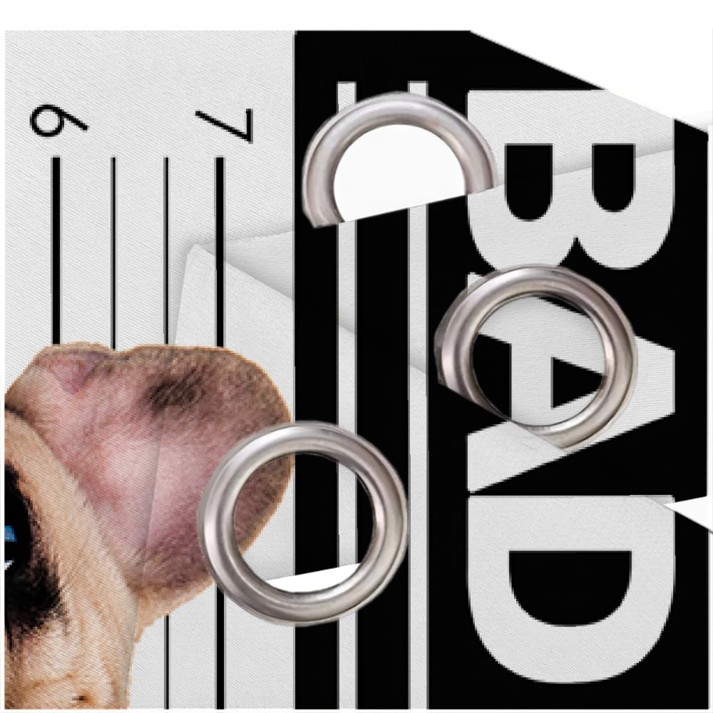 HABEAT 3D Bulldogge Gardinen Abdunkelnde Tiere Hund Kindervorhänge Vorhang mit ösen 2er Set Vorhänge Blickdicht Verdunkelungs für Kinderzimmer Schlafzimmer Wohnzimmer B 200 X H 160 cm（Motiv 27-1）