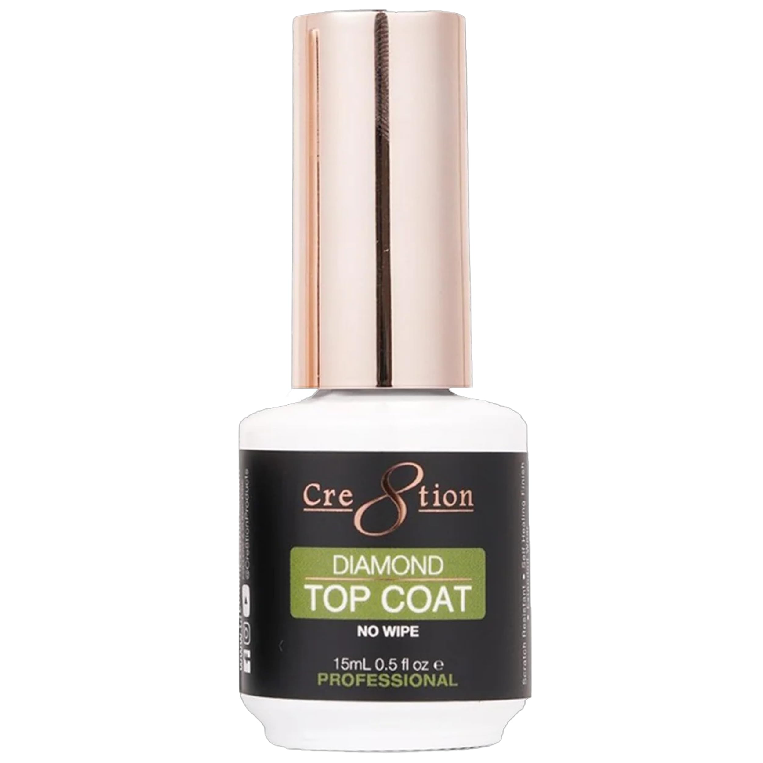 Cre8tion Diamond Soak Off Gel No Wipe Top Coat, High Gloss, 0.3 Fl Oz