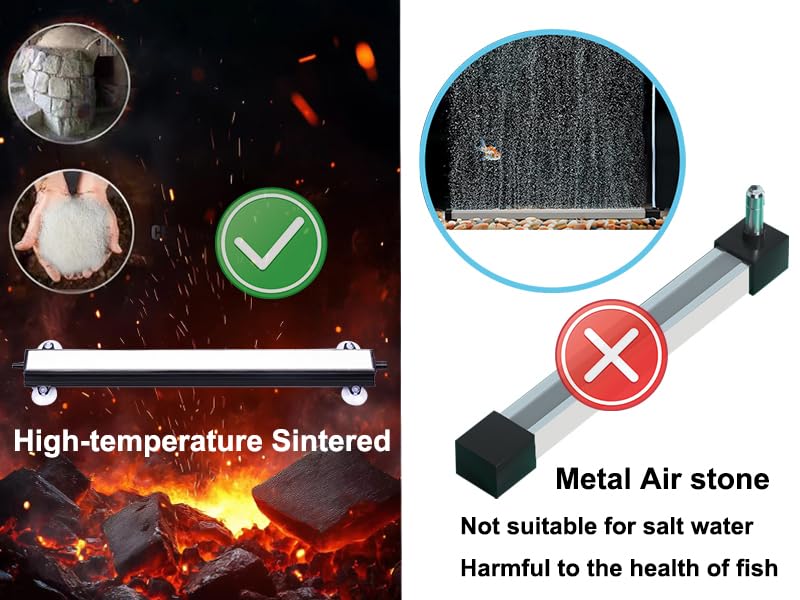 Image of Carefree Fish Aquarium 6 /12Inch Nano Materials Air Stone Strip Fish Tank Bubble Stone for Saltwater and Fresh Water (Not Harm The Health of The Fish)(No Include Air Pump)