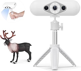 Professional 3D Scanner, Portable 3D Scanner, Up to 0.05mm Precision and 10 Fps Scan Speed for 3D Printer, No Marker Scan Turntable Handheld Scan Mode and Black Objects Scanning