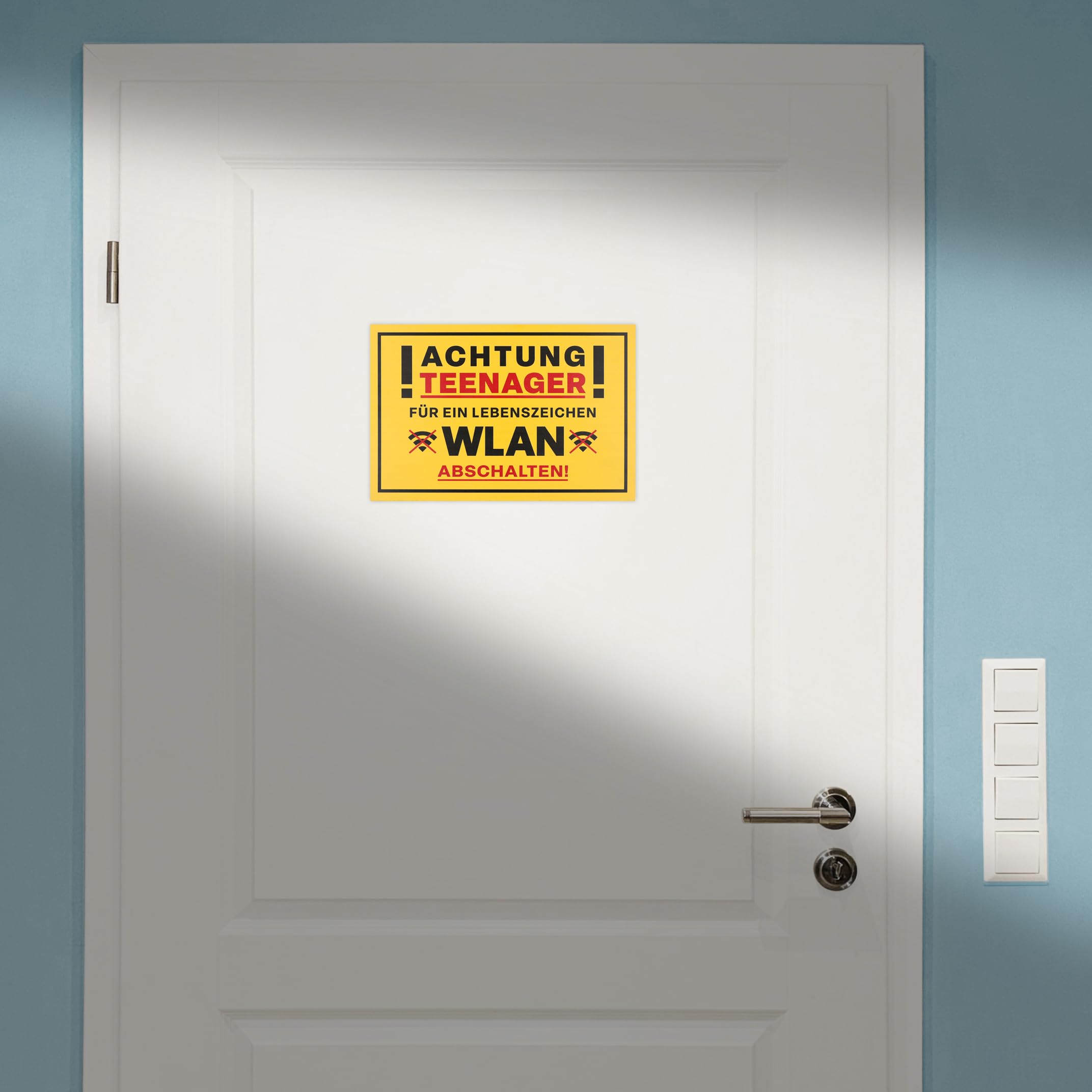 FunX Yellow Stainless Steel Teenager Door Sign - WiFi Street Sign Gift for Birthdays and Youth Consecration - 30 x 20 cm - Image 4