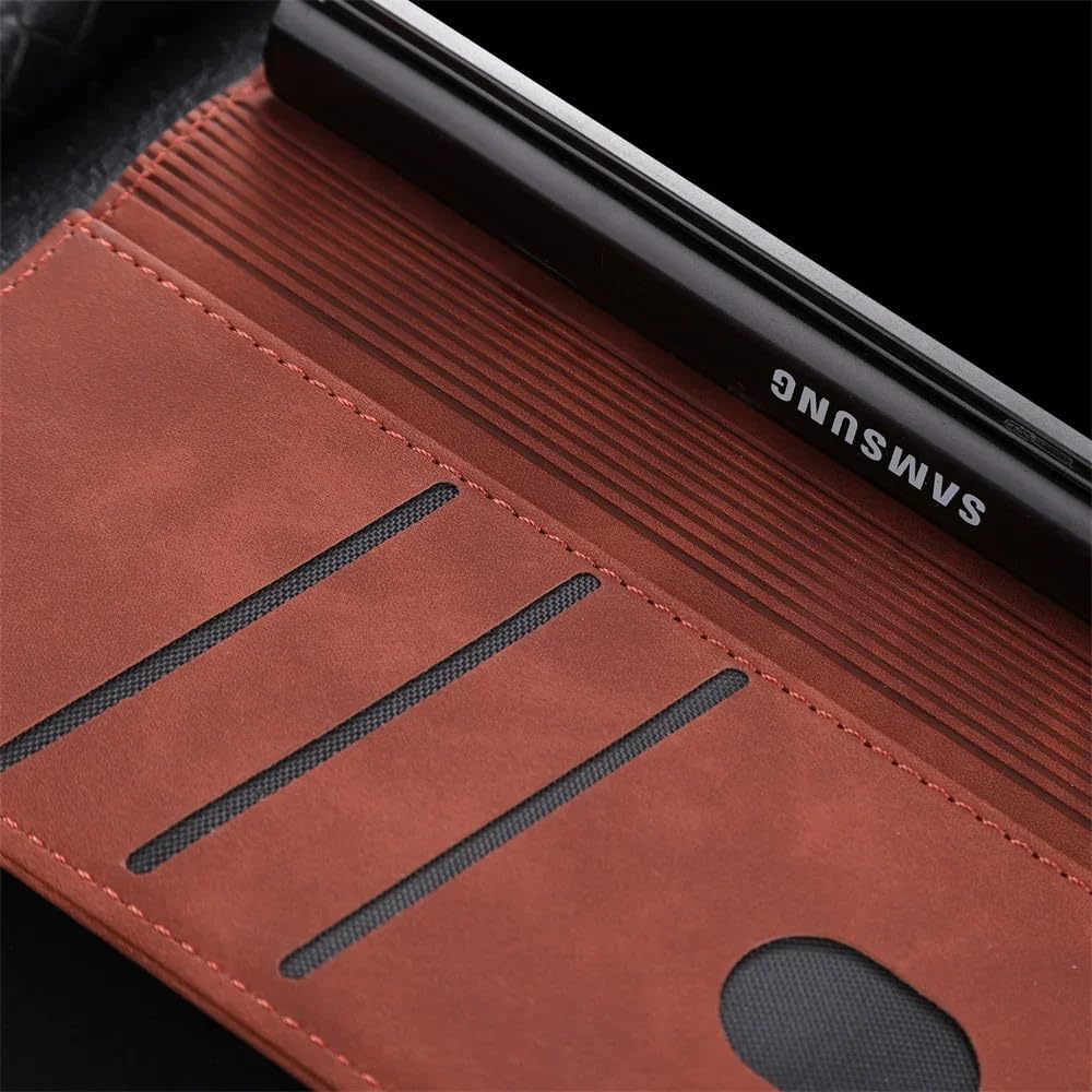 Funda de Cuero con Tapa para Samsung Galaxy Z Fold 5, 4, 3, Fold5, Fold4, Fold3, 5G, Color Azul, para Samsung Galaxy Z Fold3