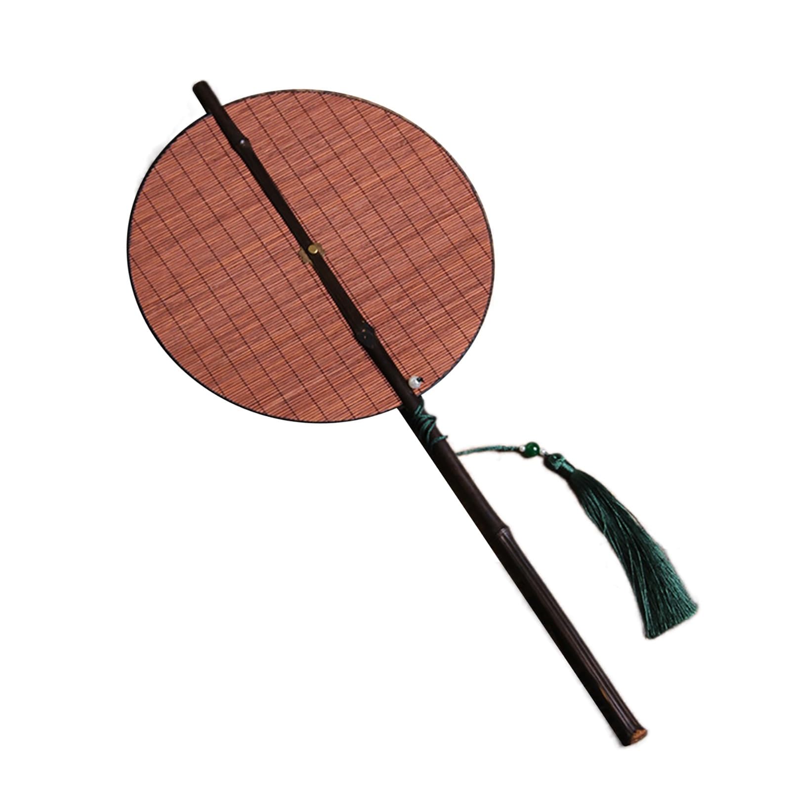 YLWX Retro Rollable Bamboo Hand Fan, Portable Hanfu Cheongsam Ancient Style Chinese Fan, Classical Bamboo Fan Foldable (Color : Dark)