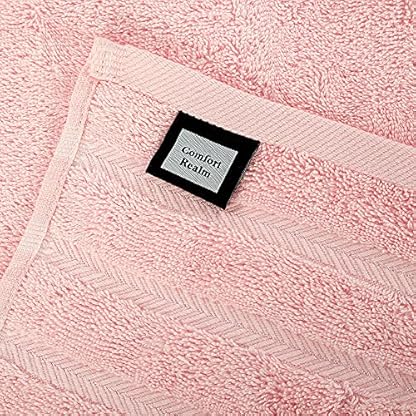 Comfort Realm Ultraweiches Handtuch-Set, gekämmte Baumwolle, 600 g/m², 100 % Baumwolle, Rosa, 2 Badetücher – Bild 8