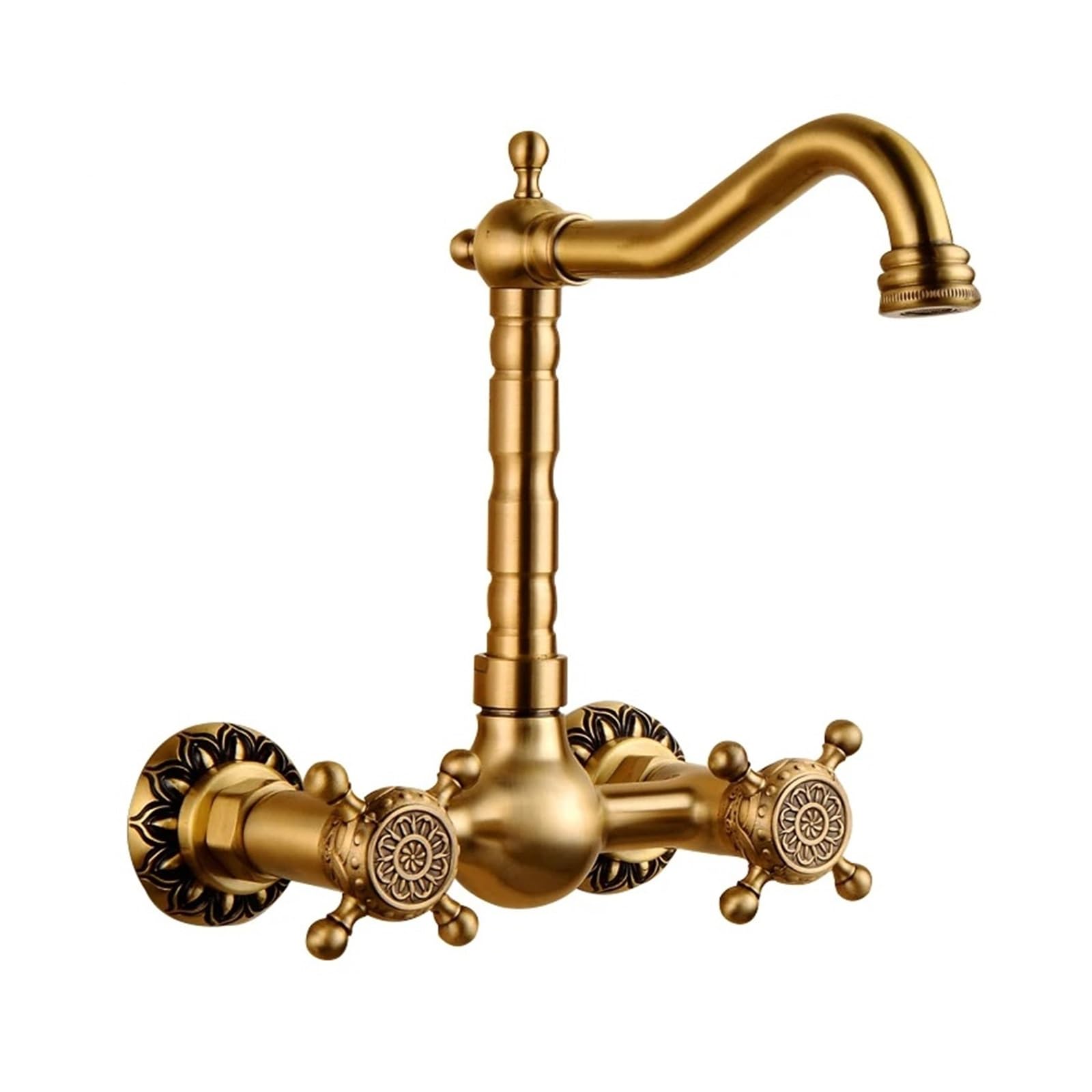 DFGHNBVC Basin Faucets Antique Brass Bathroom Faucet Basin Tap Rotate Double Handle Hot And Cold Water Mixer Taps Mixer Tap Faucet