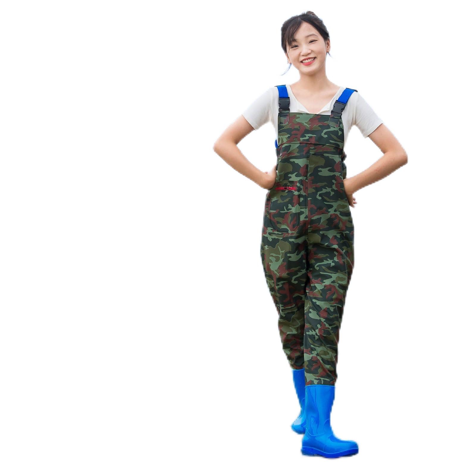 Chaoyilian Fishing Chest Waders For Women Teenagers With Boots,Chest Waders With Boots,Chest Waders Wading Pants,Lightweight Flexible,reathable,for Camping,Fishing,Hunting,Wading,Off-Roading