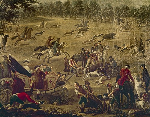 Spain Boar Hunt C1790 Nhunters Kill A Trapped Boar In Front Of Ladies In A Carriage During A Staged Hunt In Spain Oil On Canvas Late 18Th Century By Charles-Francois De La Traverse Poster Print by (2