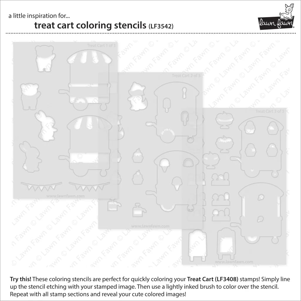 Lawn Fawn - Treat Cart - Stamps, Dies, Coloring Stencils & Pocket