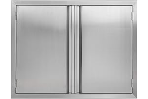 Double BBQ Access Door: 304 Brushed Stainless Steel for Outdoor Kitchen
