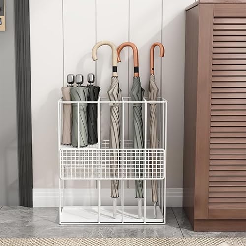 Yeziner 傘立て かさたて 玄関 傘入れ 大容量 スリム ロング傘 おしゃれ かさラック アンブレラスタンド 傘置き 長傘 折りたたみ傘収納 傘収納 レインラック 北欧 シンプル 店 業務用 家庭用 (ホワイト)