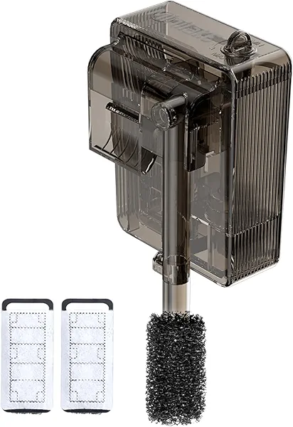 minilake Fish Filters for Aquariums, Small Fish Tank Filter for 5 Gallon with Adjustable Flow, 3-Stage Filtration for Freshwater & Saltwater