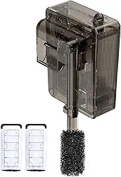 Filtros de peixe para aquários, filtro de aquário pequeno para 5 galões com fluxo ajustável, filtragem de 3 estágios para água doce e salgada