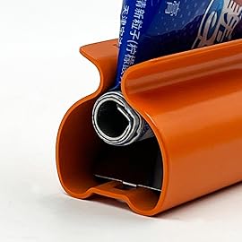 Toothpaste Squeezer - Metal Tube Squeezer Stainless Steel Tube Wringer UDQYQ Toothpaste seat Holder Stand (Orange)