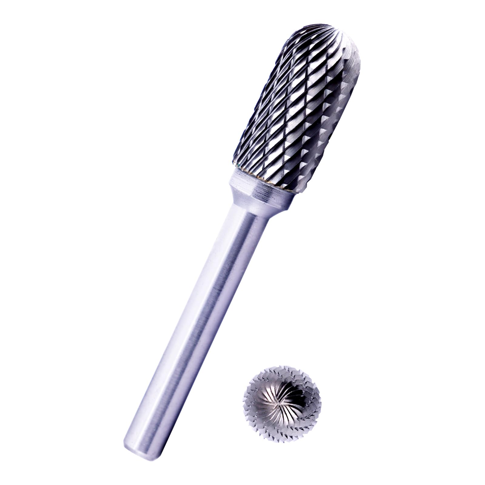 Tungsten Carbide Burr Bit 1/4" Shank Flame Sharp End Single Flute Carbide Rotary File Bits for Metal Working, Deburring, Grinding, Polishing, Carving and Engraving — Amazon image 7