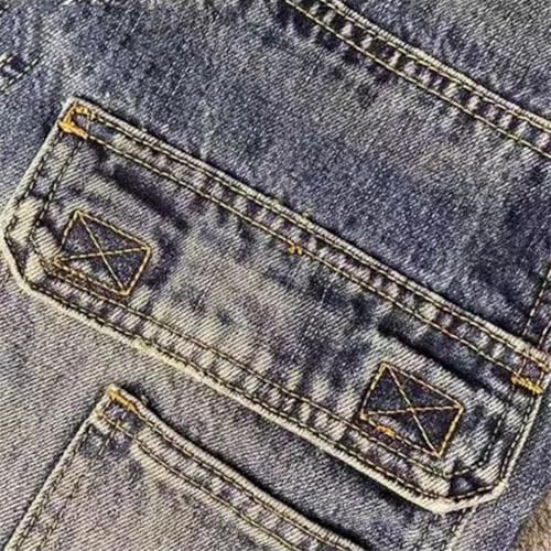 Men Cross Vintage Denim Trousers Loose Straight Embroidery Jeans2