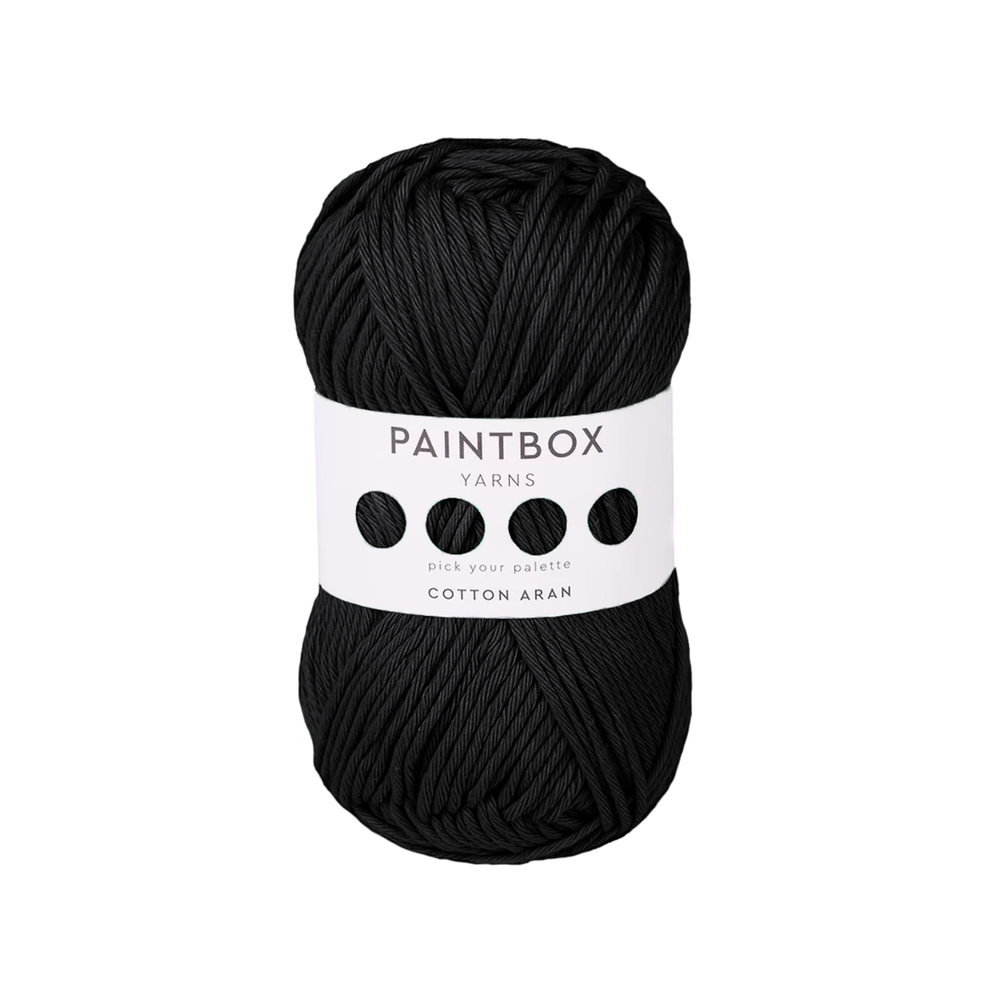 100% Cotton Aran Yarn 1.76oz (50g), 93 Yards (85m) - Pure Black Worsted Wool for Crochet, Knitting - Soft, Lightweight for Sweaters, Clothes