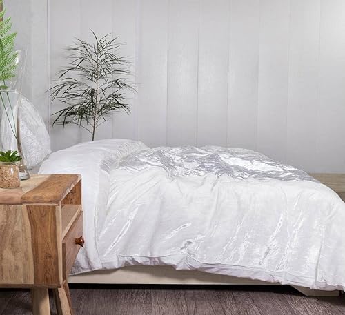 Miniatura 3 de Funda de edredón de terciopelo aplastado ultra lujosa, ropa de cama bohemia de un solo color, juego de edredón de 3 piezas, juego de ropa de cama de