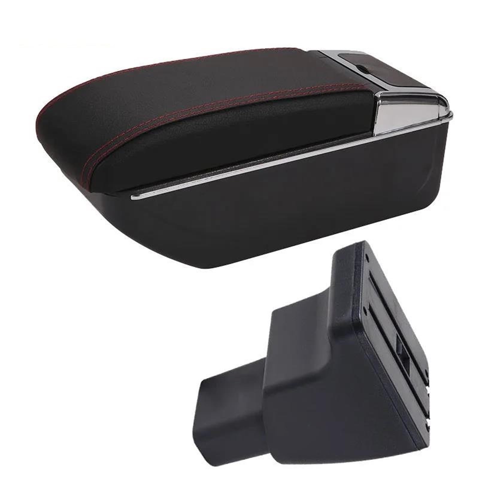 Hjkdsz Type A For Hyundai I10 Car Armrest Center Console Organizer Box Telescopic Double Layer Storage Replacement Accessories(Type A)