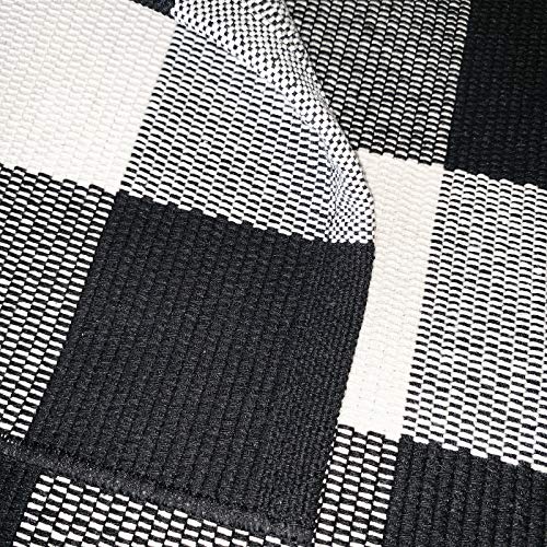 Tapete decorativo negro y blanco de algodón 35.4x23.6 in miniatura 4
