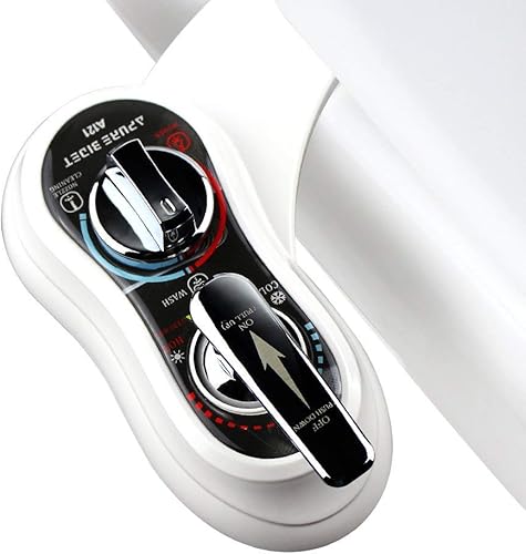 APURE BIDET A121 - Accesorio de bidé de agua caliente y fría para asiento de inodoro - Doble boquilla - Lavado trasero y femenino - Autolimpieza -