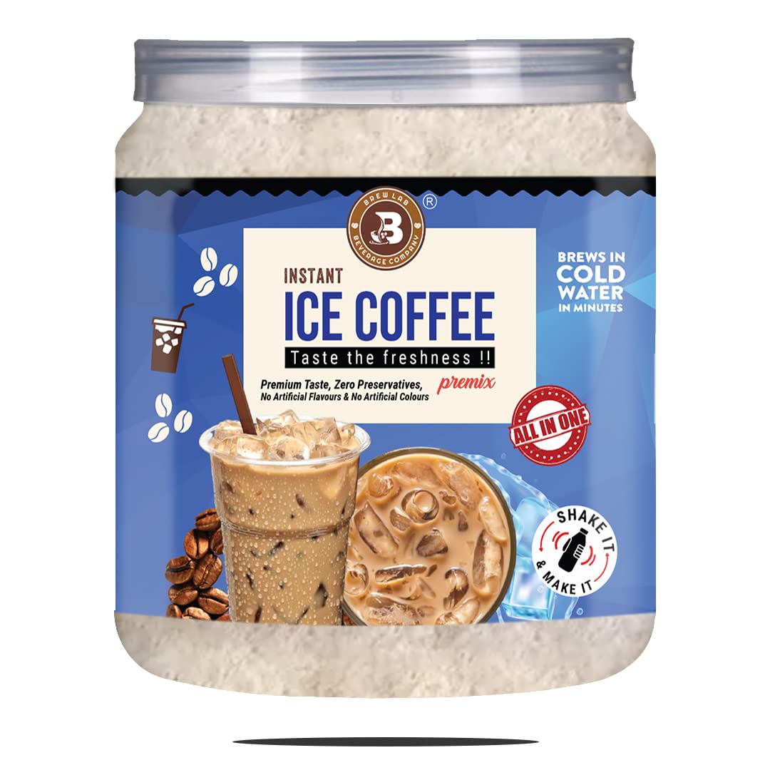 Brew Lab Pure Instant Ice Coffee Premix | Perfect Blend Of Quality Coffee Beans Instant Coffee (250 g, Pure Flavoured)