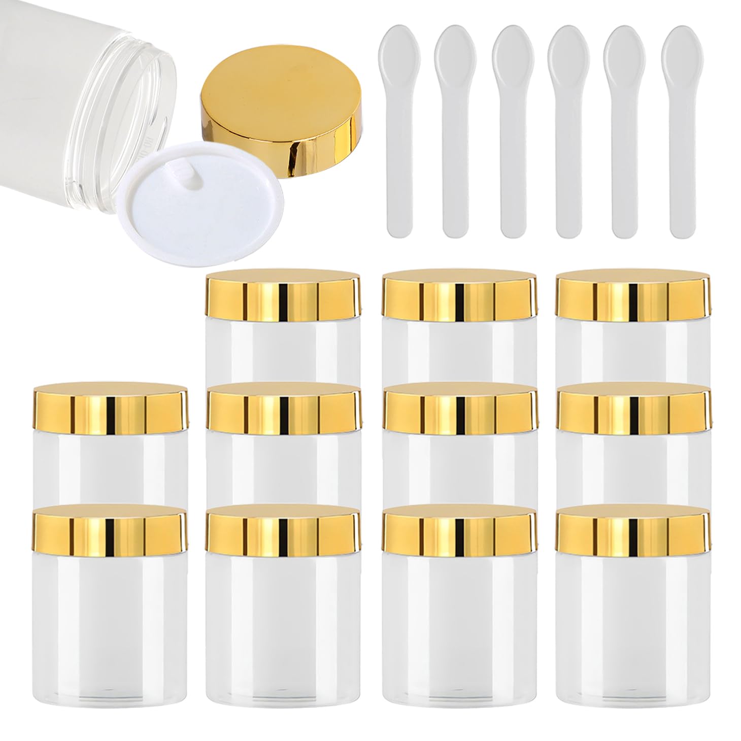 Lot de 48 Pots en Plastique Transparent Avec Couvercles 80 ml bocaux en Plastique ronde D50mm x H61mm, Pour Baumes à Lèvres, Savons et Autres Produits Cosmétiques