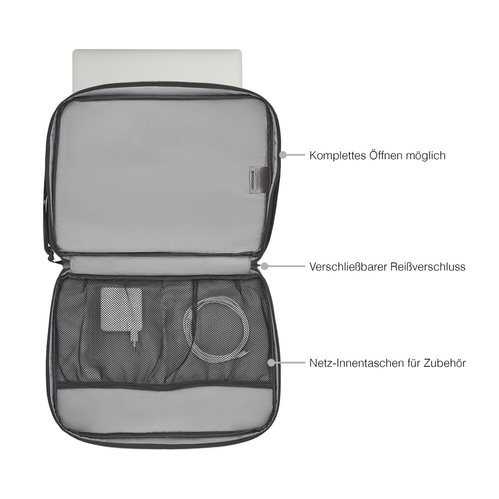 WENGER Synergy Laptop-Tasche, Aktentasche mit Notebookfach, Organizer, Büro, Business, Reisen, Schwarz