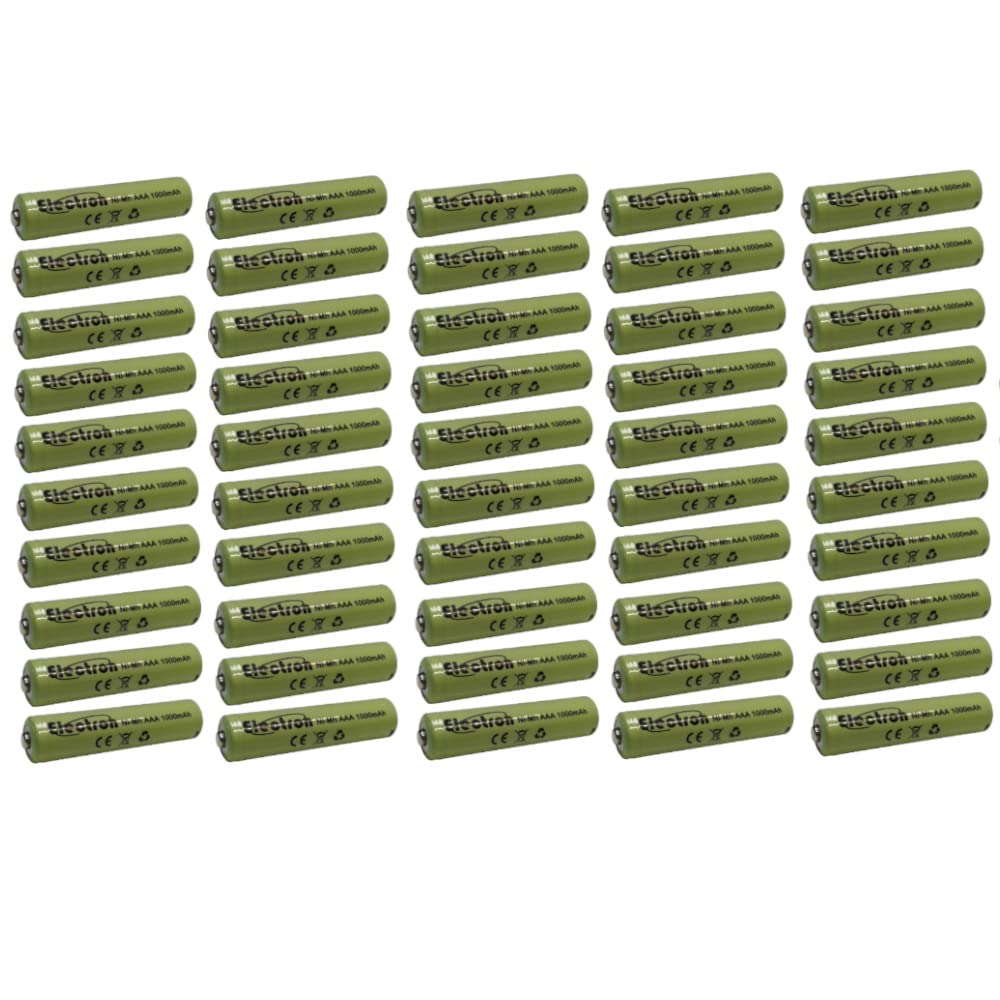 50x Batteria ricaricabile Ni-Mh ministilo mini stilo AAA 1,2V 1000mAh micro telefoni cordless luce flash mignon giocattoli telecomando