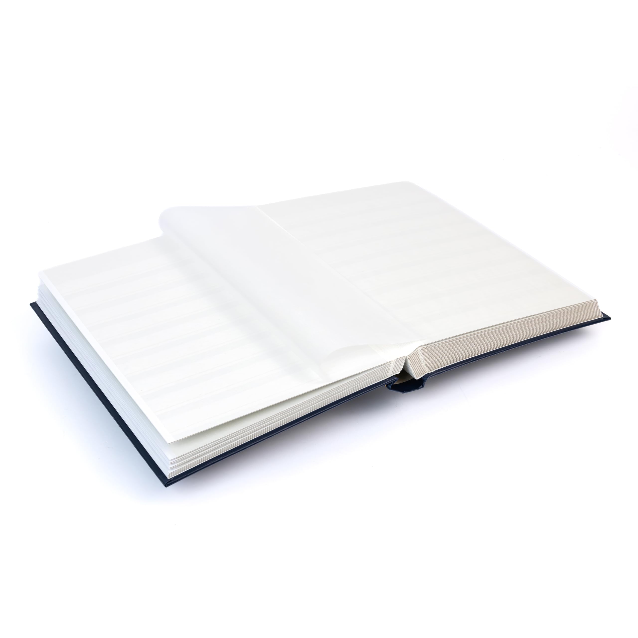 Leuchtturm 336541 Album de timbres Comfort - DIN A4, 64 pages, bande pergaminée, couverture ouatinée - bleu