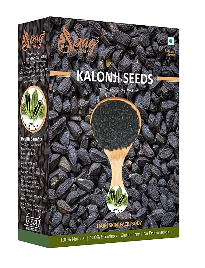 Spag Herbals kalonji nigella black cumin sativa seeds 250g for Hair and skin care seeds