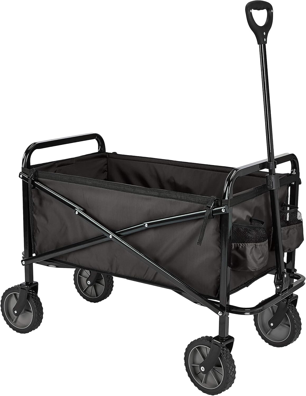Collapsible Wagon with Wheels, Wagons Carts Foldable Wagon Cart with Flexible Handle, Lightweight Portable Folding Utility Grocery Shopping Cart for Grocery Sports Garden Camping (MIDIUM)-image-27